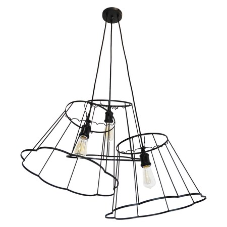 Dainolite 3Lt Metal Black Framed, Multi Pendant BKO-MULTI-BK